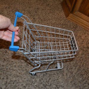 Scaled Down Version of WALMART Cart Metal Wire Frame Plastic Handle Sign Wheels